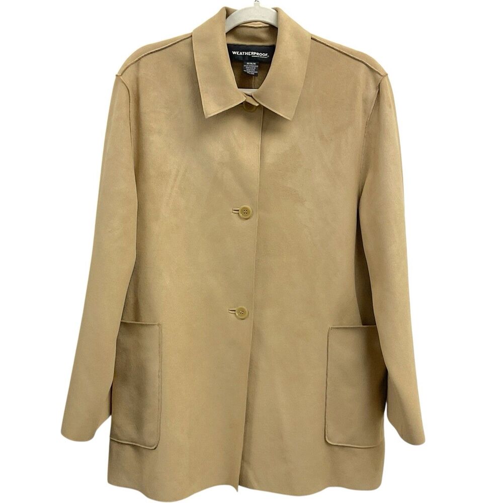 Vintage Weatherproof Garment Company Women's Size M Tan Jacket Pockets Hong Kong